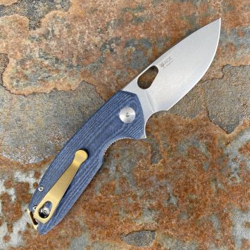 GiantMouse ACE Tribeca Denim Micarta Stonewashed MagnaCut Folding Knife