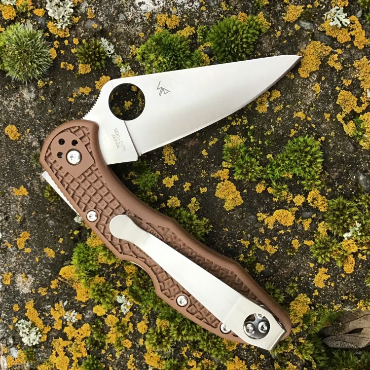 Spyderco Delica 4 Brown FRN VG-10 Blade Folding Knife