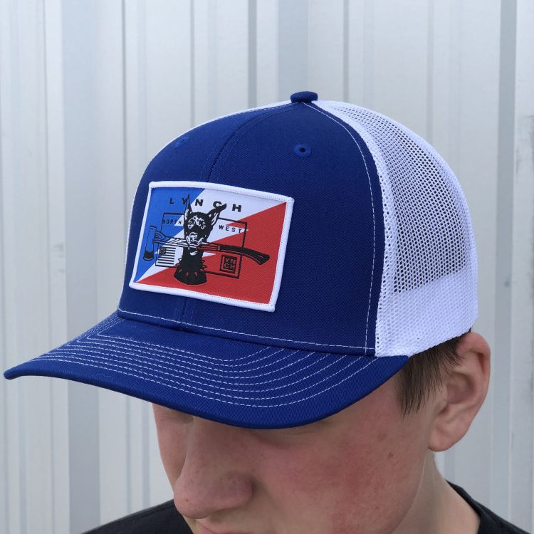 Richardson Blue/White Snapback Trucker Cap - Bolt Dog Patch