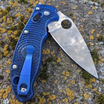 Spyderco Manix 2 LW Translucent Blue FRCP Scales CTS-BD1N Blade Folding Knife