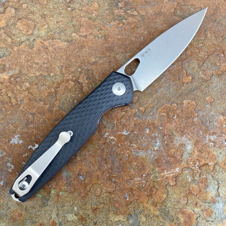GiantMouse ACE Reo Black G10 Magnacut Stonewashed Blade Folding Knife