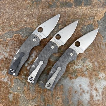 Spyderco Native 5 Fluted Carbon Fiber Scales Satin S90V Blade Folding Knife
