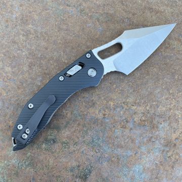 Microtech Stitch Ram-Lok Fluted Black Aluminum Stonewashed M390 Folding Knife