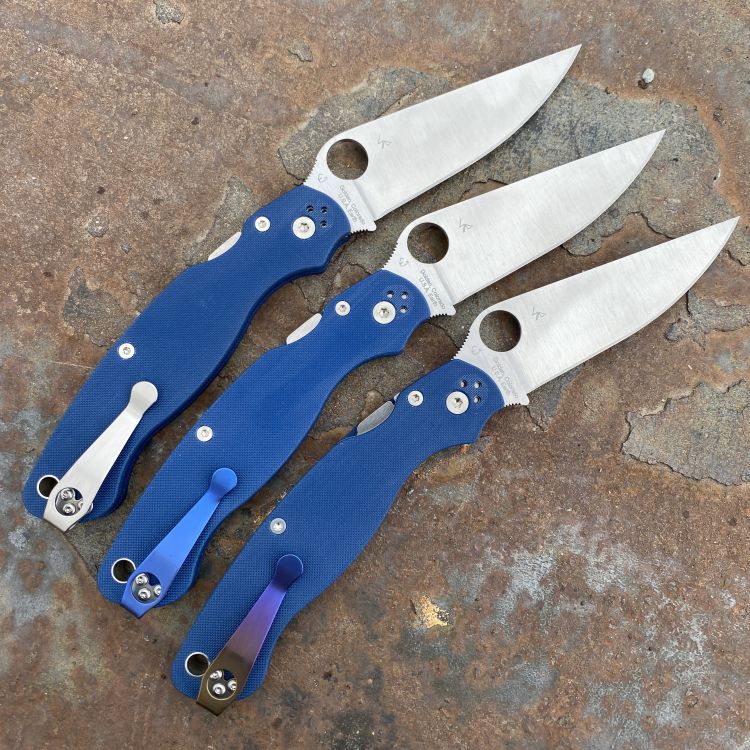 Spyderco Military 2 Cobalt Blue G10 Scales Satin CPM SPY27 Blade Folding Knife