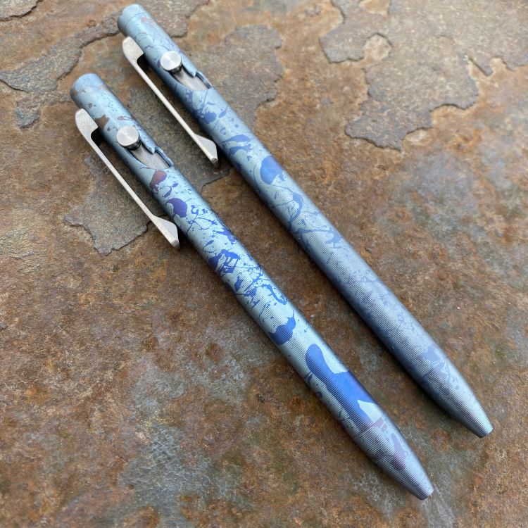 Tactile Turn Titanium Slim Bolt Action Pen - Fade Splatter Finish