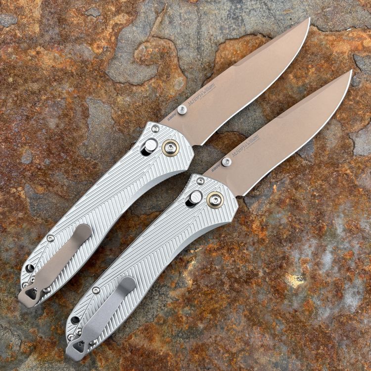 Benchmade Seven | Ten AXIS Gray Aluminum FDE PVD CPM S90V Folding Knife