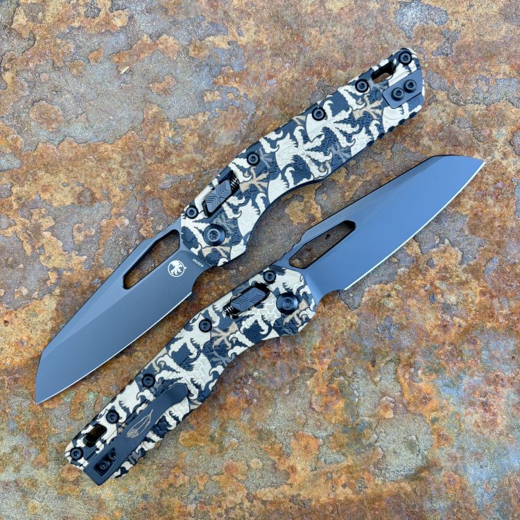 Microtech MSI Ram-Lok Claw Burst Camo Tri-Grip Polymer Black Cerakote M390 Folding Knife
