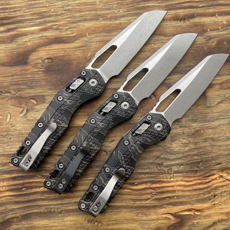Microtech MSI Ram-Lok Tiger Stripe Camo Tri-Grip Polymer Apocalyptic M390 Folding Knife