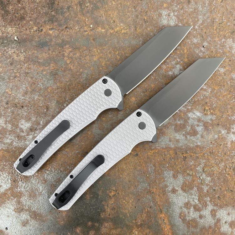 Pro-Tech Malibu Grey Battle Dragon Aluminum DLC REV Tanto MagnaCut Blade Folding Knife