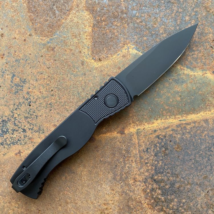 Pro-Tech TR-2 Auto Textured Black Aluminum DLC MagnaCut Blade Folding Knife