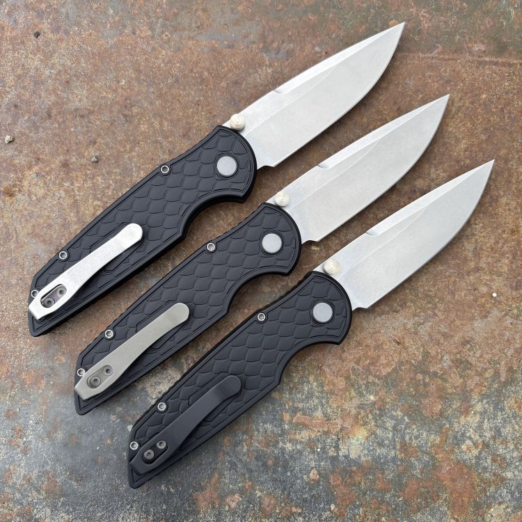 Pro-Tech TR-3 Integrity Black Reptile Textured Aluminum Stone S35V Blade Folding Knife