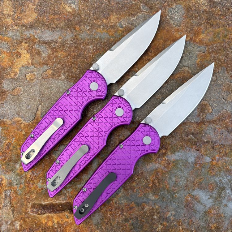 Pro-Tech TR-3 Integrity Relic Purple Aluminum Stonewash S35VN Blade Folding Knife