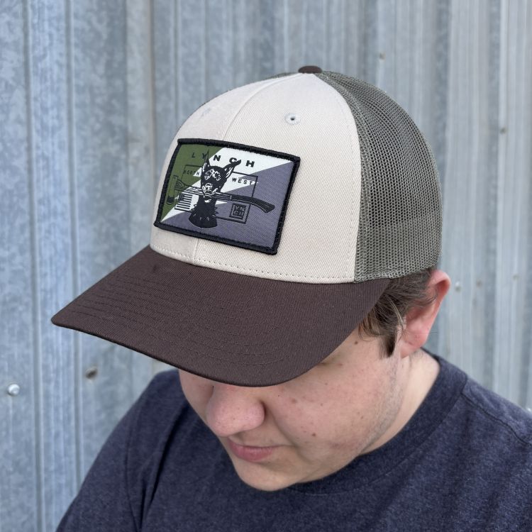 Richardson Heather Tan/Loden/Brown Low Pro Snapback Trucker Hat (115) - Camo Dog Patch