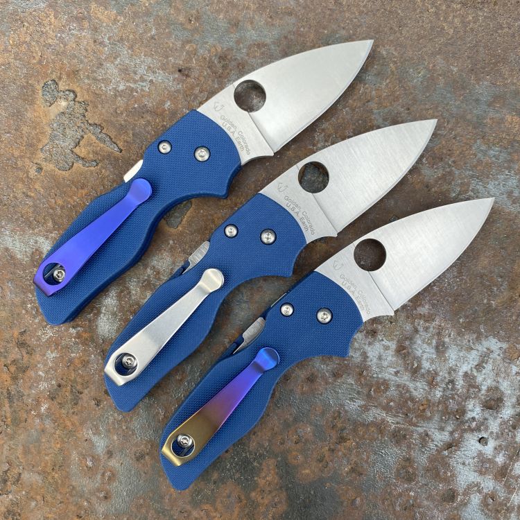 Spyderco Lil' Native Cobalt Blue G10 Scales Satin SPY27 Blade Folding Knife
