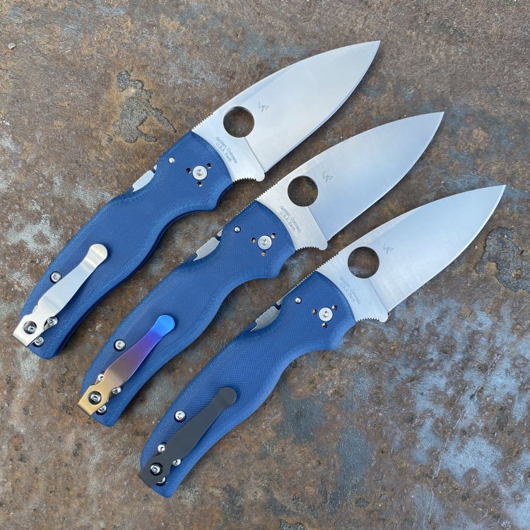 Spyderco Shaman Cobalt Blue G10 Scales Satin CPM SPY27 Blade Folding Knife