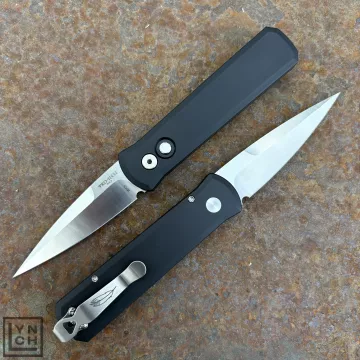 Pro-Tech Godson Auto Black Aluminum Satin CPM 20CV Blade Folding Knife