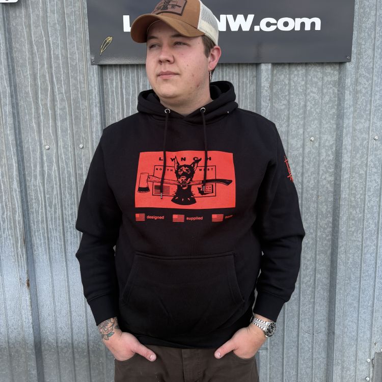 Lane Seven Black "Red Dog" Hoodies w/ Lynch Blades Sleeve Logo