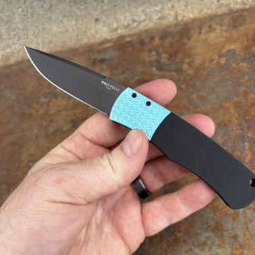 Pro-Tech Magic BR-1.7 "Whiskers" Auto Black-Tiffany Aluminum Black DLC 154CM Blade Folding Knife