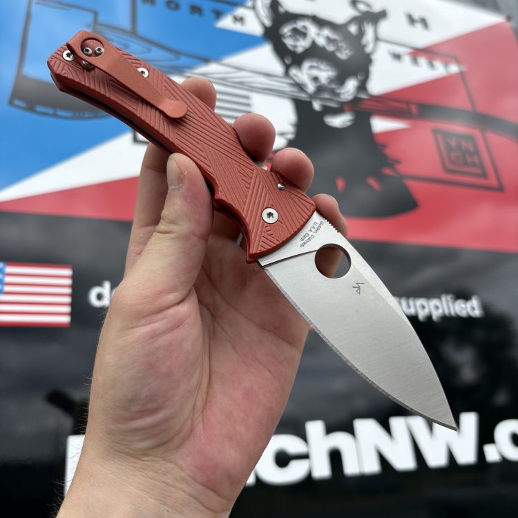 Spyderco Bodacious Skinny Blood Orange Samurai Titanium Scales Satin SPY27 BO Clip MOD Knife