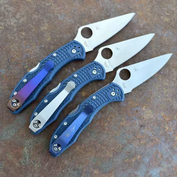 Spyderco Delica 4 Cobalt Blue FRN Satin CPM SPY27 Blade Folding Knife