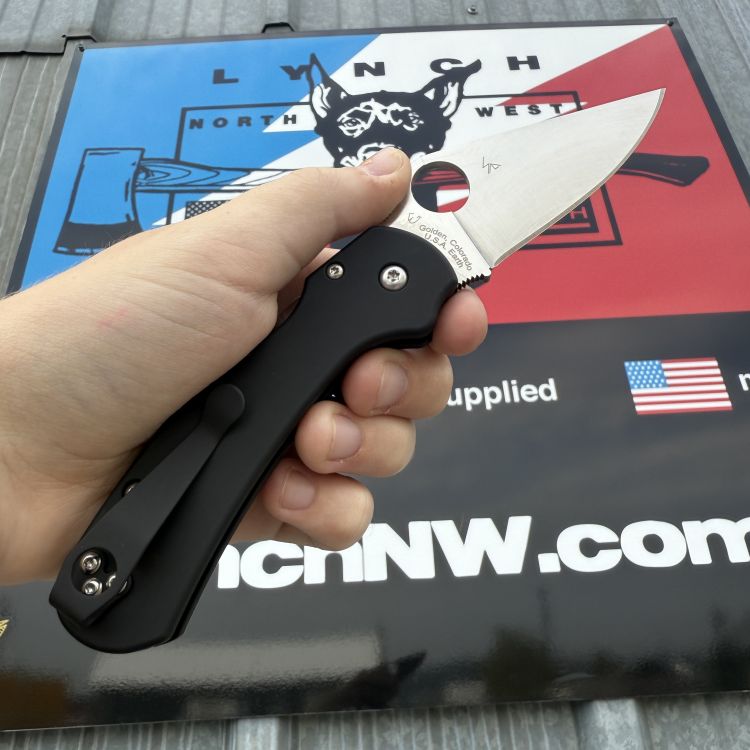 Spyderco Para 3 LW Skinny MOD 1 Black Cerakote Plain Satin SPY27 STO BS BLK Clip MOD Knife