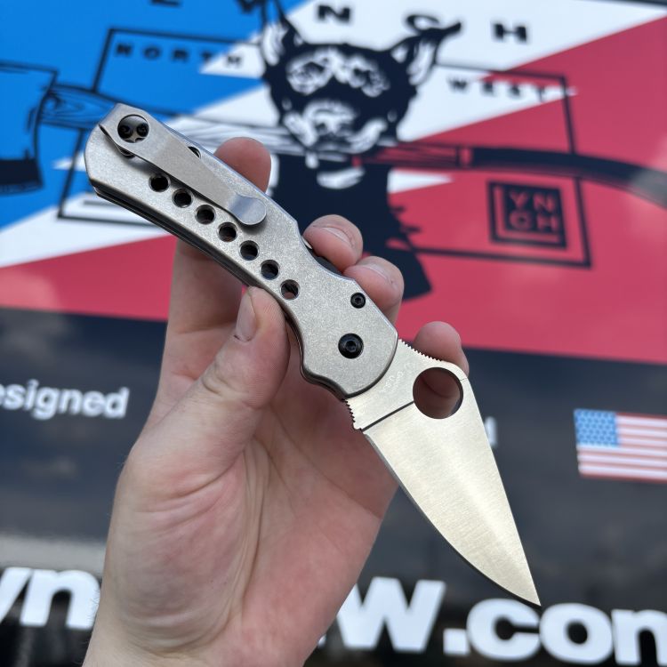 Spyderco Para 3 LW Skinny MOD 2 Stone Speed Hole Satin Magnacut BLK Back-Spacer STO Clip MOD Knife