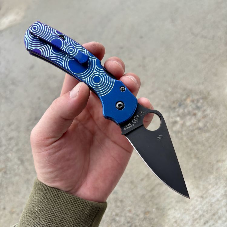 Spyderco Para 3 LW Skinny MOD 3 Ice Blurple Black CTS BD1N BLK Back-Spacer Modular Clip MOD Knife
