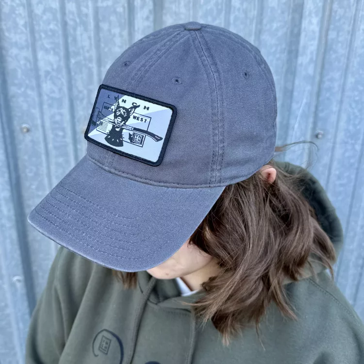 Snow Camo Dog - Charcoal Richardson 326 Peached Twill Cap