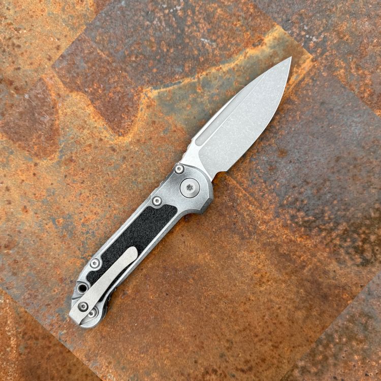 Microtech LUDT GEN III AUTO Weathered Metal Aluminum Apocalyptic M390MK Blade Folding Knife