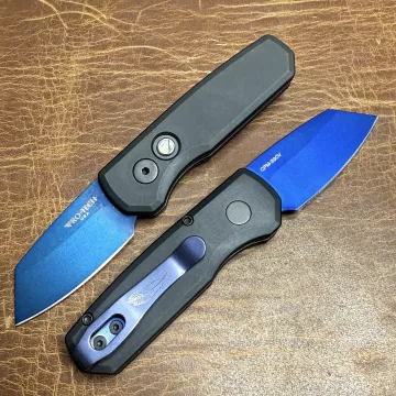 Pro-Tech Runt 5 Auto Black Aluminum REV Tanto Sapphire CPM 20CV Blade Folding Knife