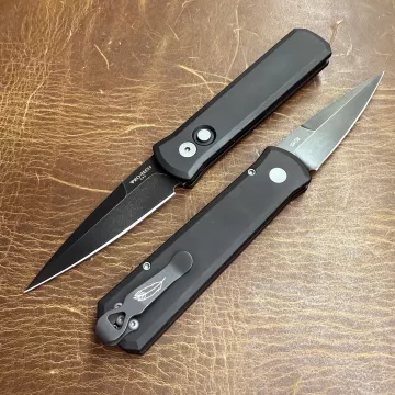 Pro-Tech Godson Auto Black Aluminum DLC Washed 154CM Blade Folding Knife
